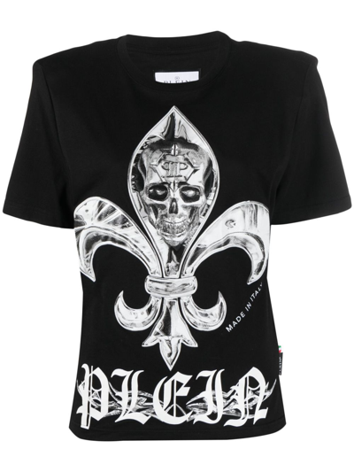 Philipp Plein Sexy Pure Fit Chrome Cotton T-shirt In Black