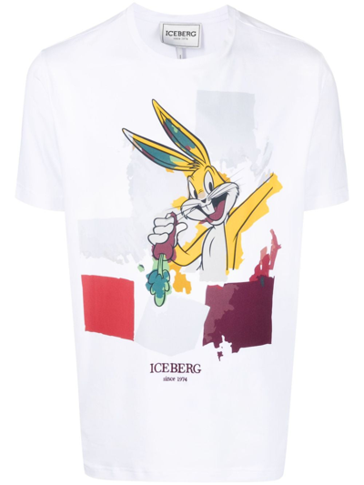 Iceberg Cotton Graphic-print T-shirt In White