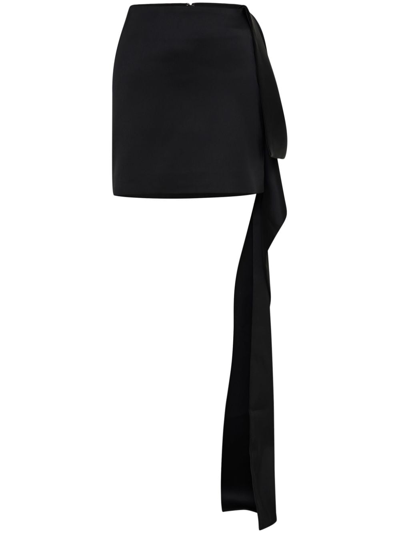 Nicholas Caspian Satin Skirt In Black