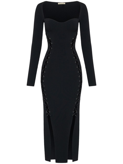 Nicholas Arna Lace-up Dress In Black