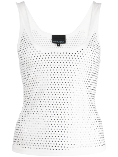 Cynthia Rowley Crystal-embellished Tank Top In White