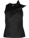 Alexander Mcqueen Asymmetric Sleeveless Top In Black