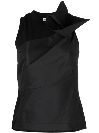 Alexander Mcqueen Asymmetric Sleeveless Top In Black