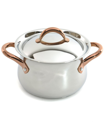 Berghoff Ouro Gold 18/10 Stainless Steel Covered Dutch Oven 8" With Stainless Steel Lid, 4. In Grey