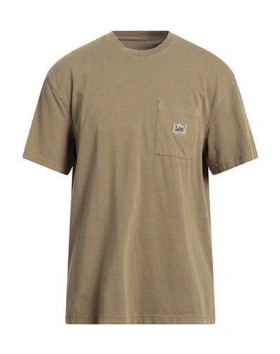 Lee Man T-shirt Khaki Size Xxl Cotton In Beige