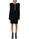 Y/PROJECT Y/PROJECT HOODED RIBBED KNITTED MINI DRESS