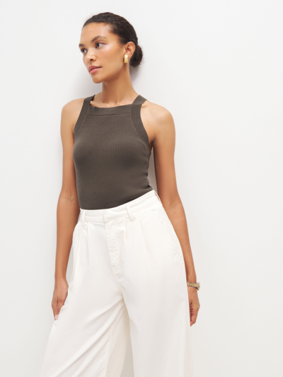 Reformation Odin Cotton Sweater Tank In Putty