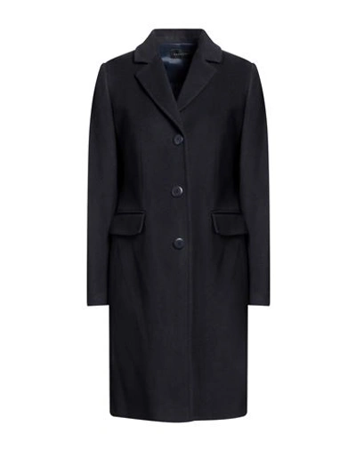 Caractere Caractère Woman Coat Midnight Blue Size 10 Wool, Polyamide, Cashmere