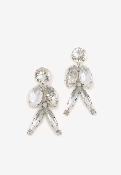 Emilio Pucci Crystal-embellished Drop Earrings In Transparent
