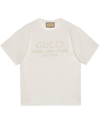 GUCCI NEUTRAL LOGO-EMBROIDERED COTTON T-SHIRT