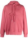 FENG CHEN WANG PINK DOUBLE-COLLAR COTTON HOODIE