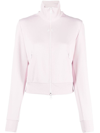 Courrèges Zip-up Cropped Jacket In Powder Pink