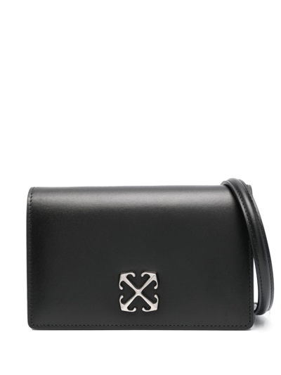 Off-white Arrows-motif Leather Cross-body Bag In Black