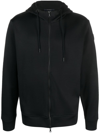 Paul & Shark Scuba-jersey Zip-up Hoodie In Black