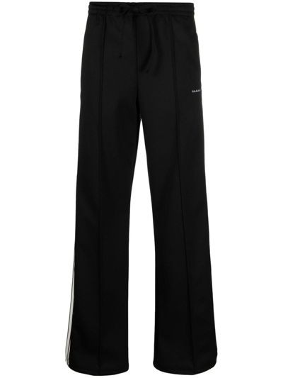 P.a.r.o.s.h Logo-embroidered Striped Track Pants In Nero