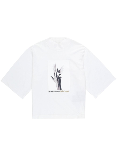 Palm Angels Wings Short-sleeve T-shirt In White