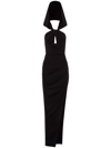 Nicholas Charmaine Hooded Gown In Schwarz