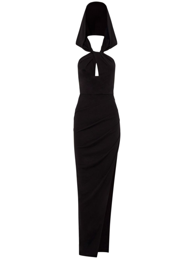 Nicholas Charmaine Hooded Gown In Schwarz