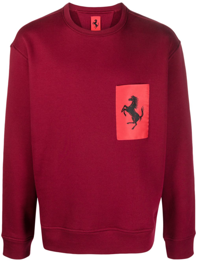 Ferrari Logo-print Cotton-blend Sweatshirt In Rot