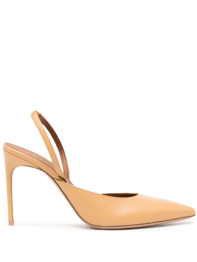 Malone Souliers Leather Halter Slingback Pumps In Chai