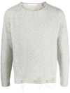 Random Identities Crystal-embellished Wool-blend Jumper In Grau