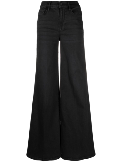 Frame Mid-rise Flared Jeans In Schwarz