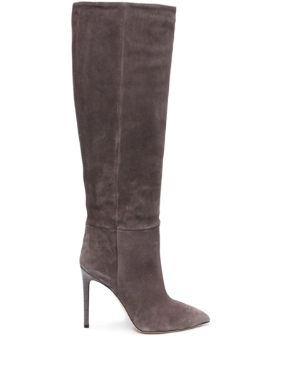 Paris Texas 110mm Pointed-toe Suede Boots In Grau