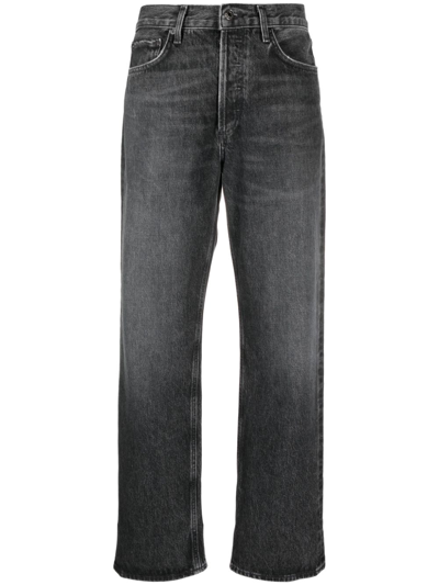 Agolde High-rise Cropped Jeans In Schwarz