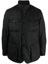 Barbour Ogston Wax Military Jacket In Black