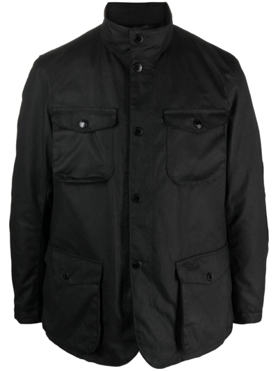 Barbour Ogston Wax Military Jacket In Black