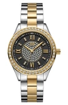 Jbw Mondrain Diamond & Crystal Embellished Miyota Bracelet Watch, 34mm In Two Tone/ Black