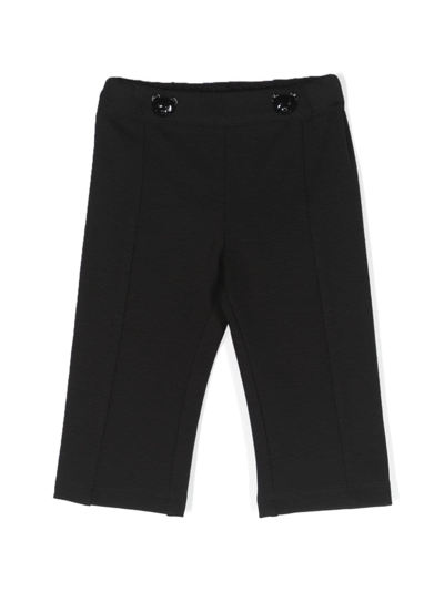 Moschino Babies' Logo-embroidered Chino Trousers In Black