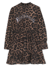 JOHN RICHMOND JUNIOR LOGO-EMBELLISHED LEOPARD-PRINT DRESS