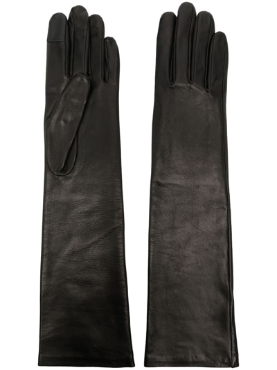 Agnelle Opera Leather Gloves In Black