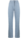 Remain Birger Christensen Bouclé Straight-leg Trousers In Blue