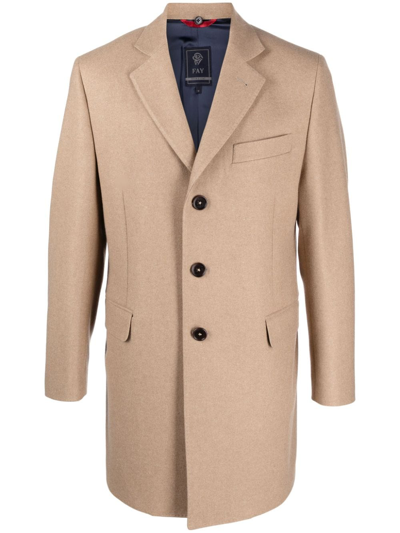Fay Easy Db Single-breasted Layered Coat In Neutrals