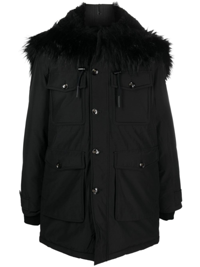 Diesel W-jorgy Padded Parka In Black  