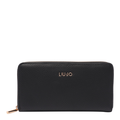 Liu •jo Xl Logo Wallet In Black