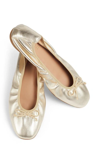 Lk Bennett Trilly Metallic Ballet Flat In Champagne