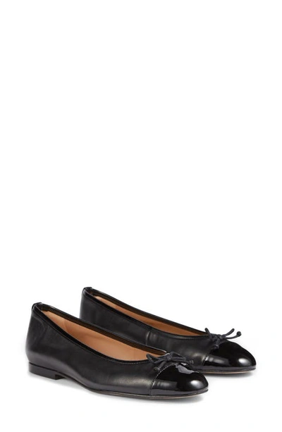 Lk Bennett Kara Cap Toe Flat In Black