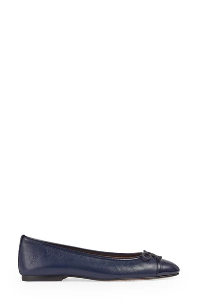 Lk Bennett Kara Cap Toe Flat In Navy/ Navy