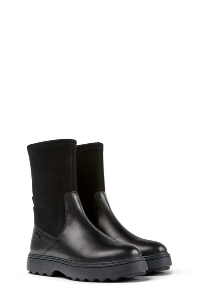 Camper Kids' Norte Round-toe Leather Boots In Black