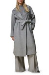 Marina Rinaldi Belted Virgin Wool Trench Coat In Grey