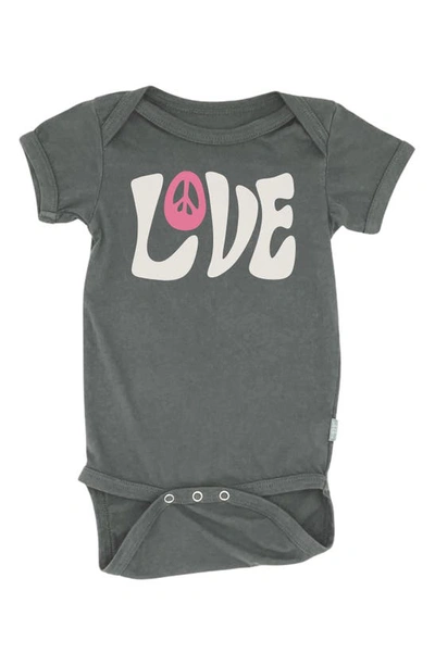 Feather 4 Arrow Babies' Love Cotton Graphic Bodysuit In Charcoal