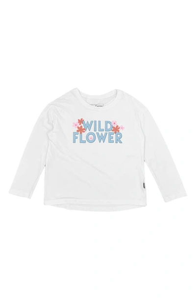 Feather 4 Arrow Babies' Wildflower Long Sleeve Cotton Graphic T-shirt In White