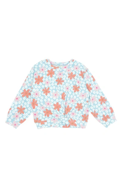 Feather 4 Arrow Babies' Floral Hacci Knit Sweatshirt In Blue