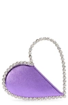 L'alingi Love Heart-shaped Metallic Clutch Bag In Purple