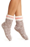 Ugg Deedee Fleece Lined Quarter Crew Socks In Allspice / Pink Coral