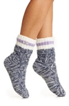 Ugg Deedee Fleece Lined Quarter Crew Socks In Midnight Wild Indigo