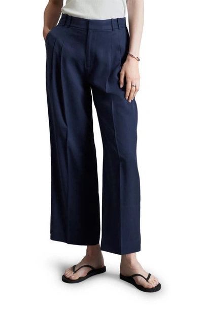 & Other Stories Pleated Ankle Pants In Navy